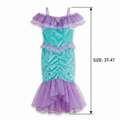 Kids' Ariel The Little Mermaid Costume - Disney Princess Dress - Toddler (3T-4T)