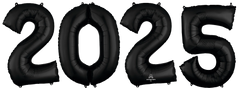 New Year's Eve 2025 Black Foil Balloon Bunch - 34"