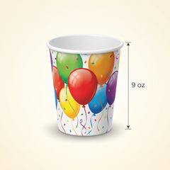 Colorful Balloon Print 9 oz. Paper Cups