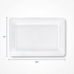 Elegant White Beaded Melamine Serving Tray - 16 Inch