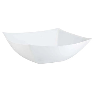 128 Oz. | White Square Plastic Serving Bowl | 24 Count