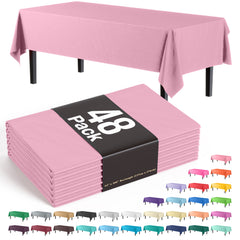 Pink Plastic Table Cover | Case of 48 - 54 In. x 108 In.