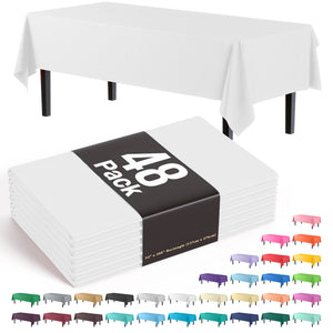 Little Gym - White Plastic Table Cover | Case of 48