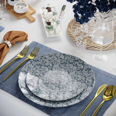 8" Garden Damask Design Plastic Plates (10)