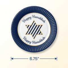 Festive Hanukkah 6.75" Round Paper Plates