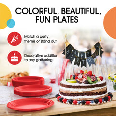 Little Gym - 7 In. Red Plastic Plates | 100 Count