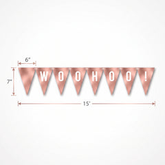 Custom Rose Gold Pennant Banner with Letter Stickers