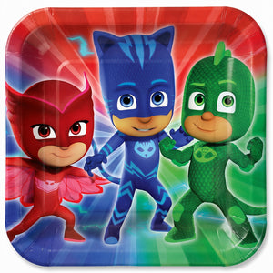 PJ Masks 9" Square Paper Plates - Party Pack of 8