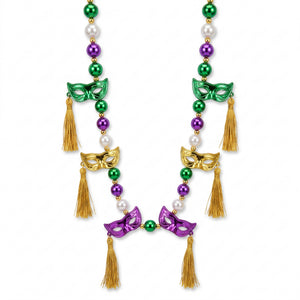 Mardi Gras Masquerade Mask Bead Necklace