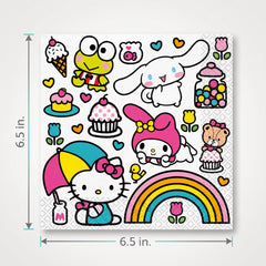 Hello Kitty & Friends Lunch Napkins - 6.5 In. x 6.5 In. - 16 Count