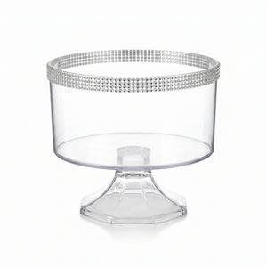 Elegant Clear Plastic Rhinestone Trifle Container - 80 oz