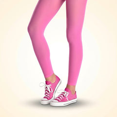 Bright Pink Footless Tights - Fun and Cheerful Legwear Accessory