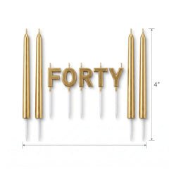 Golden Age 40th Birthday Candle Pick Set