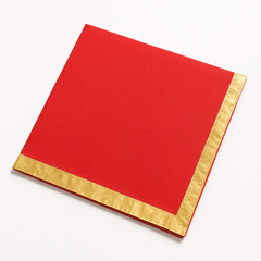 Elegant Red Hot Stamped Beverage Napkins