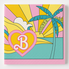 Vintage Barbie Beach Vibes Beverage Napkins