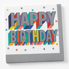 Colorful "Happy Birthday" Beverage Napkins