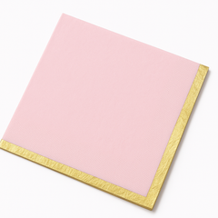 Elegant Pink and Gold Hot Stamped Luncheon Napkins