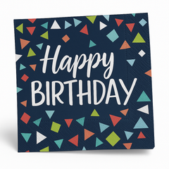 Colorful Geometric Birthday Luncheon Napkins - 6.5 In. x 6.5 In.