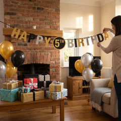 Add an Age Confetti Wishes Happy Birthday Banner