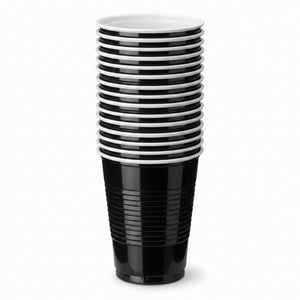 Elegant Black 18oz Plastic Party Cups - Pack of 50