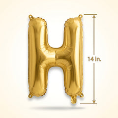 Gold Foil Air-Filled Balloon Letter "H"
