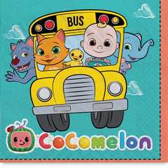 CoComelon Kids' Birthday Lunch Napkins - 6.5 In. x 6.5 In. - 16 Pack