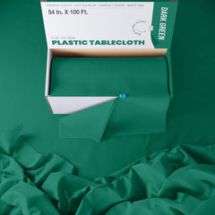 54 In. x 100 Ft. Cut To Size Table Roll | Dark Green | Case of 6