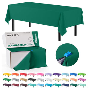 54 In. x 100 Ft. Cut To Size Table Roll | Dark Green | Case of 6