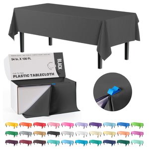 54 In. x 100 Ft. Cut To Size Table Roll | Black | Case of 6