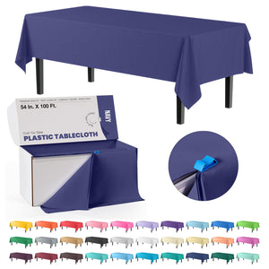 54 In. x 100 Ft. Cut To Size Table Roll | Navy | Case of 6