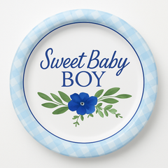Sweet Baby Boy 7" Round Paper Plates