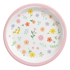 Springtime Blooms 7" Round Paper Plates, 8-Pack