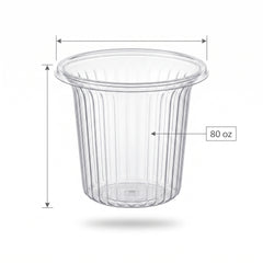 Clear Flared Cylinder Plastic Container, 80 oz