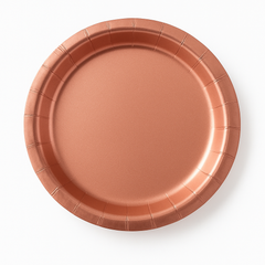 Elegant Rose Gold Round Paper Plates - 6.75"