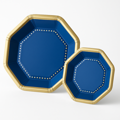 Premium Royal Blue Octagonal Paper Plates - 10"