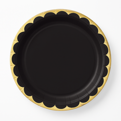 Elegant Black and Gold 10" Paper Plates