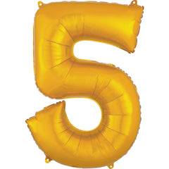 Gold Number 5 Foil Supershape Balloon