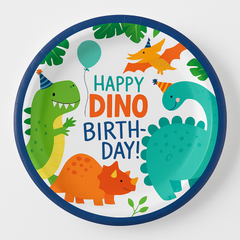 Dino-Mite Dinosaur Birthday Party Plates - 9" Round, 8 Pack