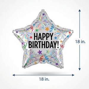 Star-Shaped Happy Birthday Foil Balloon