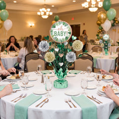 Jungle Theme "Oh Baby" Tinsel Spray Centerpiece for Baby Showers