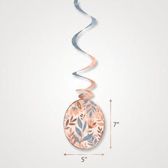 Rose Gold Floral Swirl Hanging Decorations