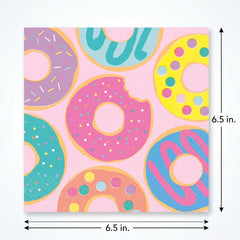 Donut Party Lunch Napkins - 6.5 In. x 6.5 In. - 16 Pack