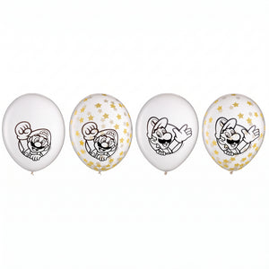 Nintendo Super Mario Bros Confetti Latex Balloons - 12", 6-Pack