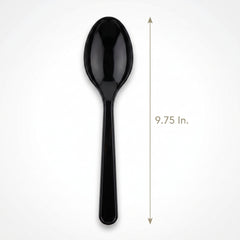 Black Plastic Serving Spoons - 9.75 In. | 2 Count