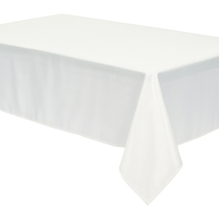 Elegant Metallic White and Silver Fabric Table Cover - 60"x104"