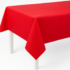 Vibrant Apple Red Flannel Back Table Cover - 52 in. x 90 in.