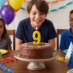 Cheerful Yellow Number 9 Birthday Candle