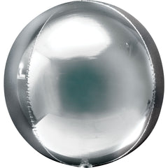 16-Inch Silver Orbz Metallic Foil Balloon