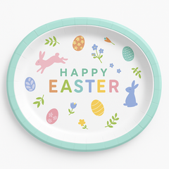 Easter Wishes Oval Paper Plates, 8-Pack