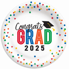 Colorful Graduation 2025 Celebration Plates